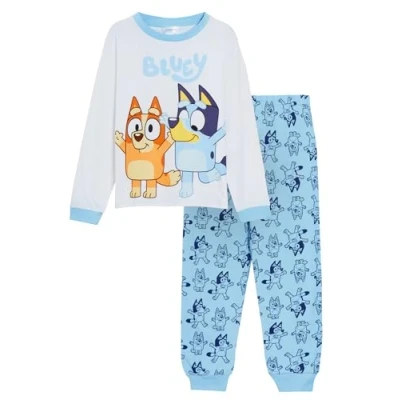Bild av Bluey Pyjamas för barn pojkar flickor bingo pjs långärmad unisex natt premium 100 % bomull lounge set, Blå, 4 5 år