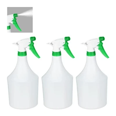 Bild av Relaxdays Sprayflaska växter, set om 3, justerbart munstycke, 1 liter, med skala, plast, blomspruta, vit grön, 3 stycken,