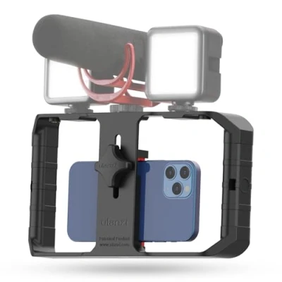 Bild av ULANZI Smartphone Video Rig Handhållen telefonstabilisator Filmtillverkningsbur med 3 Cold Shoe Mounts Videostabilisator för Videomaker iPhone 12 11 Pro Max XR Samsung S20 FE A21s Google Pixel 5