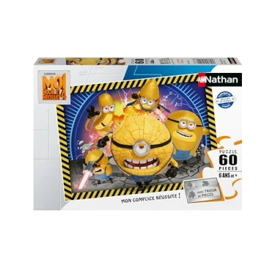 Bild av Nathan pussel för barn 60 bitar Mega Minions Me Ugly and Evil 4 Flicka eller pojke från 6 år Högkvalitativt Tjock och slitstark kartong Äventyr 12001096