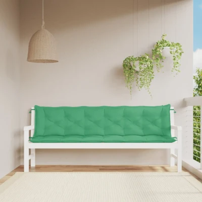 Bild av vidaXL Bänkdynor för trädgården 2st grön 200x50x7cm oxfordtyg, bänkdyna, dyna till trädgårdsbänk, utomhusdyna, bänkdynor, dynor trädgårdsbänk