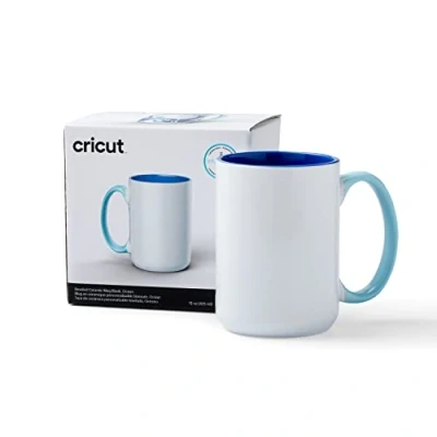 Bild av Cricut avfasad keramisk tom mugg hav 425 ml (14 oz) 1 x Infusible Ink sublimeringsmugg För användning med alla skärmaskiner