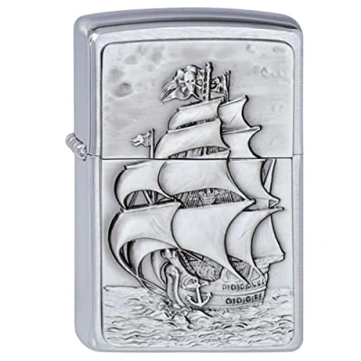 Bild av Zippo tändare 1300154 piratskeppemblem bensintändare, mässing