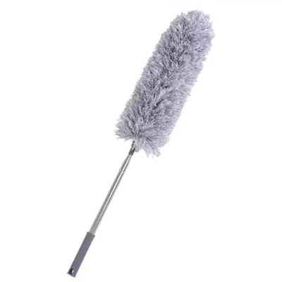 Bild av Igadgitz hem utdragbar dammvippa 245 cm, teleskopdammvippa, fluffig mikrofiberdammvippa med långt handtag böjbart huvud grå