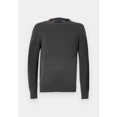 Bild av Tommy Hilfiger Essential SSNL bomull rund hals MW0MW3999 pullover tröja, grå, L, Grå (mörkgrå ljung), L