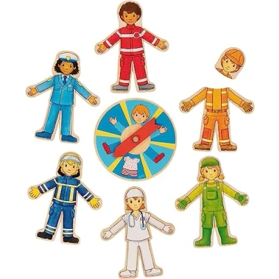 Bild av Goki Wooden Puzzle Game Professions 38 pcs. Trä