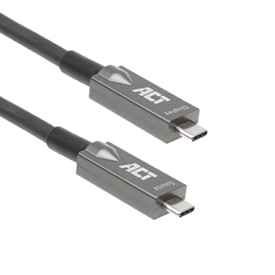 Bild av ACT AK4310 USB C aktiv optisk kabel (AOC) 10 m, videokabel, 3.2 Gen2, Gbit/s, höghastighetskabel, C, kabel, för videokonferens, smartklocka m