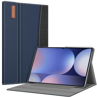 Bild av Fintie Fodral för Samsung Galaxy Tab S8 Ultra 14,7 tum 2022 (modell SM X900/X906), portföljstativ med flera vinklar, automatisk sov/vakna, marinblå