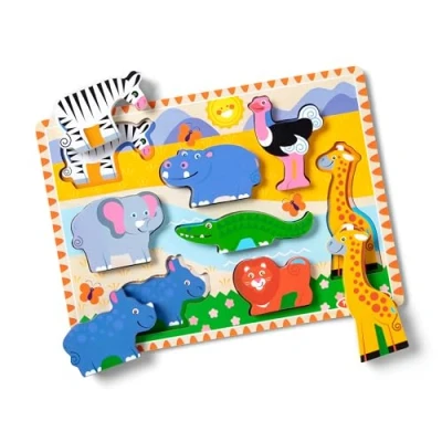 Bild av Melissa &amp; Doug Chunky Puzzle Safari Animals