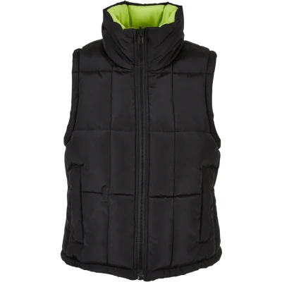 Bild av Urban Classics Reversible Cropped Puffer Väst, Storlek: Large, Black frozenyellow