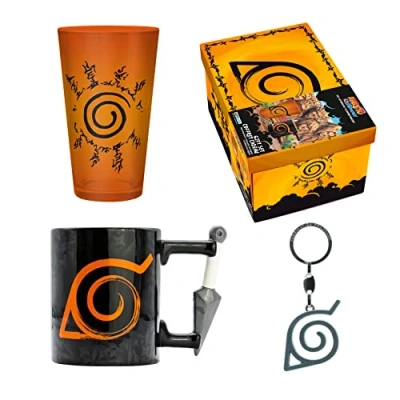 Bild av ABYSTYLE Naruto SHIPPUDEN Presentförpackning XXL glas + 3D nyckelring mugg