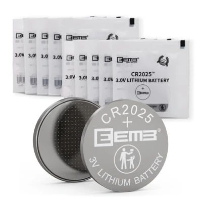 Bild av EEMB 10 pack CR2025 batteri, 2025, 3 V, litiumbatteri, för nyckelfob, miniräknare, rumsmätare, klocka, hjärtfrekvensmonitor, blodsockermonitor osv.
