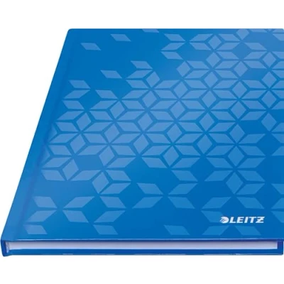 Bild av Leitz WOW Anteckningsbok med hård pärm, A5, 80 ark, rutad, vitt papper, 90 g/m2, blå, 46281036