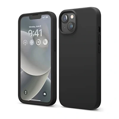 Bild av elago Flytande silikonfodral kompatibelt med iPhone 14 (6,1 tum), högkvalitativ silikon, heltäckande telefonskydd, 4 lagers stötsäkert mjukt mikrofiberfoder