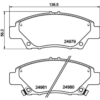 Bild av HELLA 8DB 355 015 001 Jeu de plaquettes frein avec indicateur d&#039;usure accessoires HONDA: Jazz 3, 2, CIVIC 8