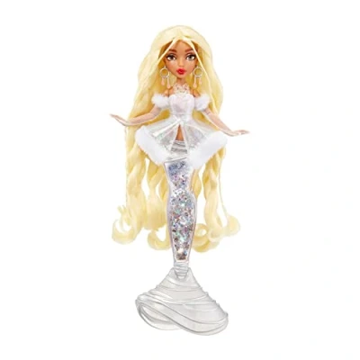 Bild av Mermaze Mermaidz Winter Waves Gwen sjöjungfrudocka, färgskiftande fena, svans med glitterfyllning och tillbehör för barn samlare från 4 år