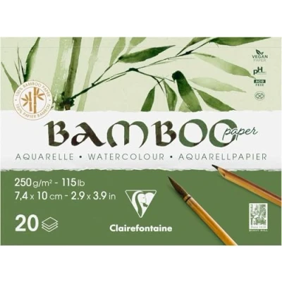 Bild av Clairefontaine 975910C Bloc collé 20F Bambou 250g 7,4x10cm A7 P
