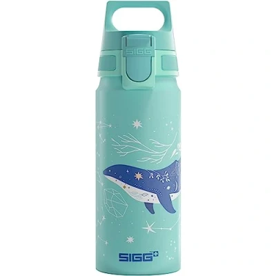 Bild av SIGG WMB ONE Dive drickflaska för barn (0,6 l), giftfri och läckagesäker barnflaska, fjäderlätt vattenflaska av aluminium, tillverkad i Schweiz
