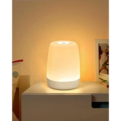 Bild av FOMYHEARD nattlampa för barn, vardagsrum, LED, dimbar touch sänglampa med varmt läge och 256 RGB färger, förändring, uppladdningsbar USB vuxna timer