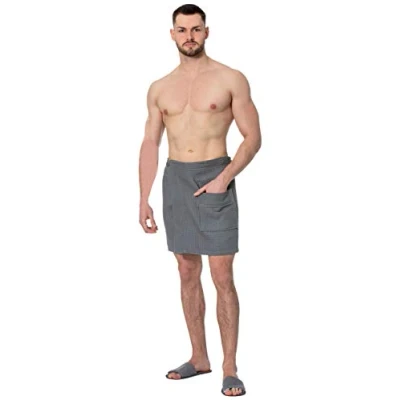 Bild av ZOLLNER Bastukilt för män, 100 % bomull, 200 g/kvm, 44 x 120 cm, våffelpiké