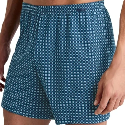 Bild av Calida Prints Jersey boxershorts utan gylf för män, av 100% bomull, Blå (Ocean Blue), 50
