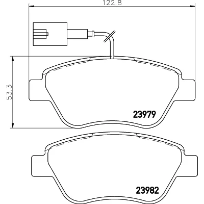 Bild av HELLA 8DB 355 015 491 Jeu de plaquettes frein avec contact du palpeur d&#039;usure intégré vis d&#039;étrier accessoires