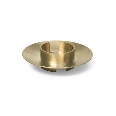 Bild av ferm LIVING Ljusstake Block, polerad, mässing, Ø 11 cm