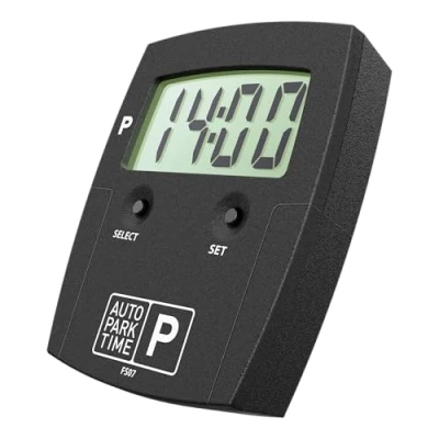 Bild av AutoParkTime, APT3 II Digital Automatisk Parkeringsskiva, Återvunnen Plast, LCD skärm, Enkel montering i Bil, Tid och Datum Förinställt, Svensk Design, Biltillbehör, Present/Julklapp Till Honom/Henne