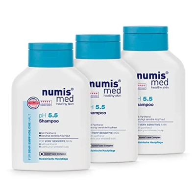 Bild av numis med Shampoo ph 5.5 schampo för känslig och hud Vegansk hårschampo utan silikoner, parabener mineralolja torrt hår (6 x 200 ml)