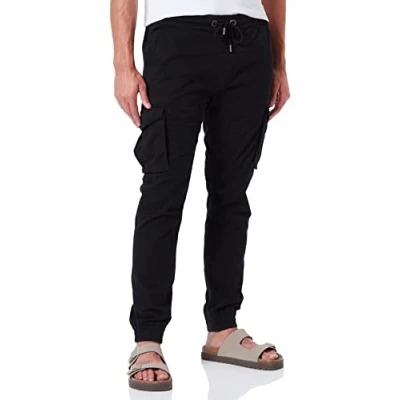 Bild av Alpha Industries fritidsbyxor i bomullstwill för män Black