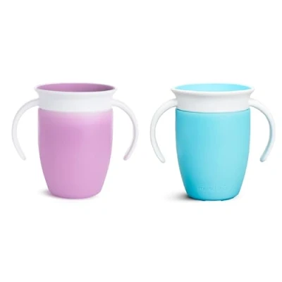 Bild av Munchkin Miracle 360 träningsmugg, lila/blå, 207 ml (7 oz), 2 pack