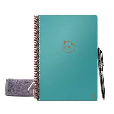 Bild av Rocketbook Panda återanvändbar veckoplanerare digital A5 anteckningsbok, blågrön smart anteckningsblock, daglig akademisk dagbok, att göra lista, Bullet Journal, med Frixion raderbar penna,