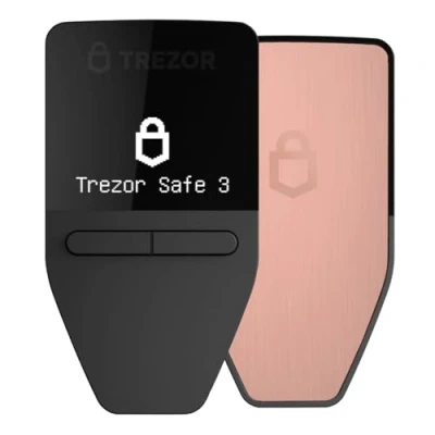 Bild av Trezor Safe 3 Passphrase och Secure Element Skyddad Crypto Hårdvara Plånbok, Galaktisk ros, Modern