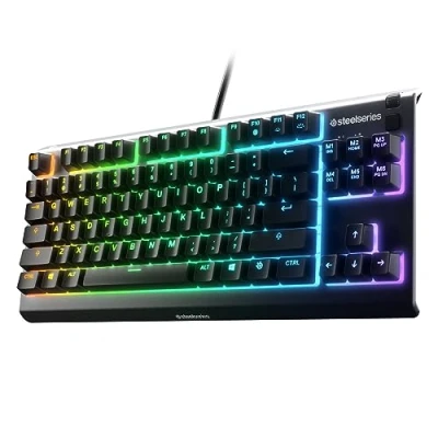 Bild av SteelSeries Apex 3 TKL RGB speltangentbord Tenkeyless Compact Formfaktor 8 zons belysning IP32 vatten och dammavvisande viskande tyst spelomkopplare gaming grade anti ghosting