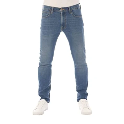 Bild av Lee Herrjeans Luke Slim Fit byxor Tapered herr jeansbyxor bomull denim stretch blå svart grå w30 w31 w32 w33 w34 w36 w38, Använda (Lss2hdpd3), 33W x 34L
