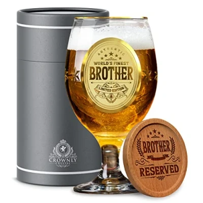 Bild av Kies®GIFT Personlig gåva, öglas till män och kvinnor, gåva bror, syster, födelsedagspresent, julklapp, personligt ölglas, populär present