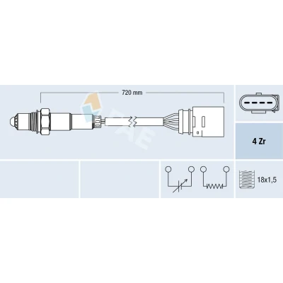 Bild av FAE 77139 Sonde lambda devant le catalyseur de régulation VOLKSWAGEN: Golf 4, Polo III 3/5 portes, Lupo / 3L, SEAT: Leon I portes