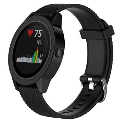 Bild av INF Ersättningsarmband kompatibelt för Garmin VivoActive 3 / Move/Forerunner utbytbart armband smartwatch, tillbehörsarmband, silikon (TPU) klockarmband, svart