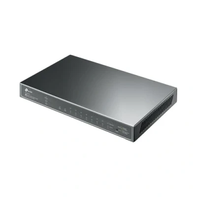 Bild av TP Link TL SG2210P smart switch med 10 portar 8 PoE (61 watt, central molnhantering, integrerad i Omada SDN, IPv6 stöd, säkert nätverk) svart