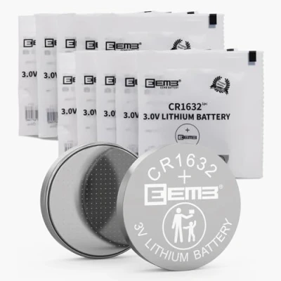 Bild av EEMB 10 PACK CR1632 Batteri 3V Litiumbatteri Knapp Mntcellsbatterier 1632 ECR1632,DL1632 för klocka, nyckelbricka, miniräknare, bilfjärrkontroll, mobilspel, leksaker, smarta enheter
