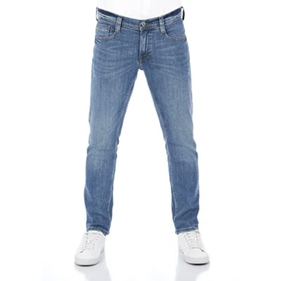 Bild av MUSTANG Herrjeans Oregon Tapered Fit stretch denim byxor 99 % bomull blå grå svart W30 W40, Ljusblå (1009374 583), 33W x 34L