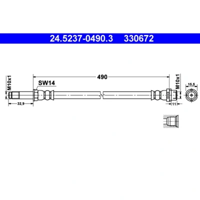 Bild av Bromsslang Ate 24.5237 0490.3