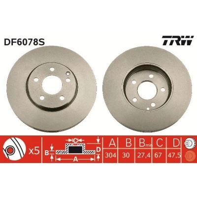 Bild av Bromsskiva TRW DF6078S