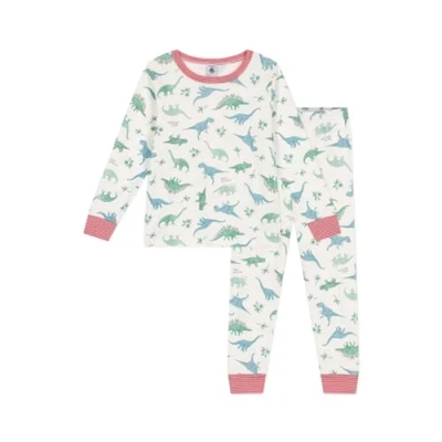 Bild av Petit Bateau KIDS Britain DINO Pyjamas för barn, Storlek: 86, Marshmallow/multicolor