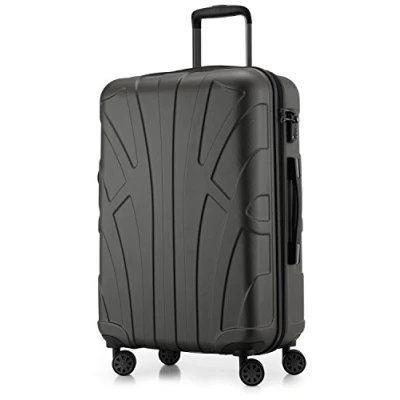 Bild av Suitline resväska i 3 storlekar, vagnset vagn hardshell (55 cm, 66 76 cm) tvillingrullar, 15 olika färger, grafit, handbagage