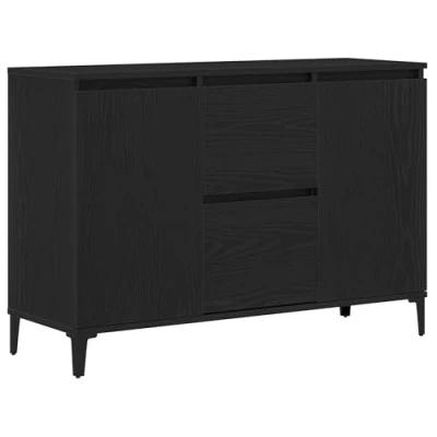 Bild av Sideboard Svart Ek 104x35x70 cm Ingenjörat Trä