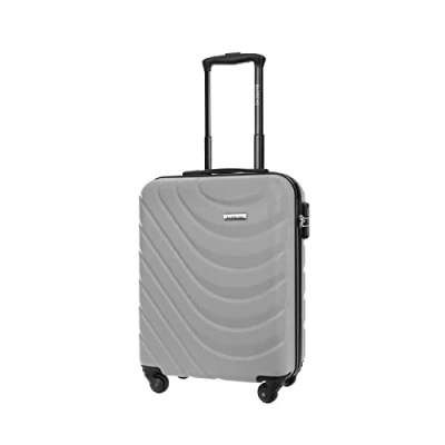 Bild av BARRENS kabinväska Kabinbagage 55x39x20cm 34 L ABS material Cipher Lock Travel Case 4 hjul Carry on Flexibelt handtag Hard Shell Flygbolagskompatibelt Grå