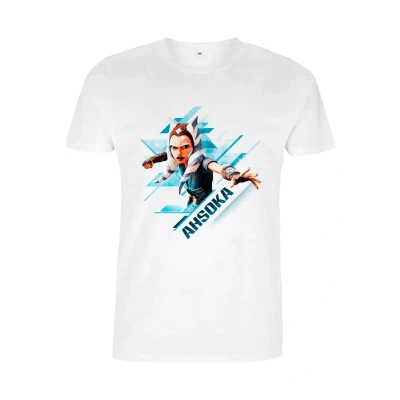 Bild av Henry Tiger STAR WARS: Clone WARS Ahsoka Angled Unisex Tshirt med print, Storlek: Small, White