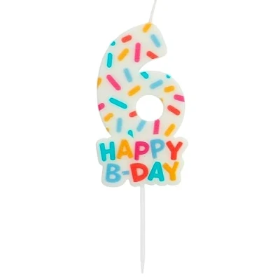 Bild av Folat 24116 tårta ljus mysiga sprinkles nummer/siffror 67 cm födelsedagsljus för födelsedag, födelsedagsdekoration, barnfester, bröllop, företagsfester, årsdagar, flerfärgad, 7