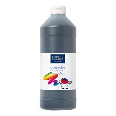 Bild av Lefranc &amp; Bourgeois 188523 Value barn vattenbaserad gouachfärg, ljusa färger, täckande, klar att användas, tvättbar doseringsöppning, 1 liter flaska, svart